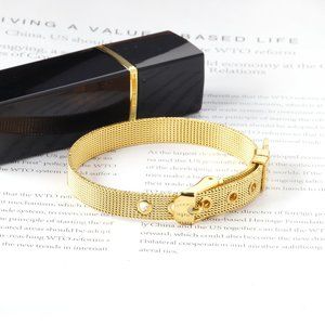 Stainless Steel watch design Chain Bracelet 18k gold plated